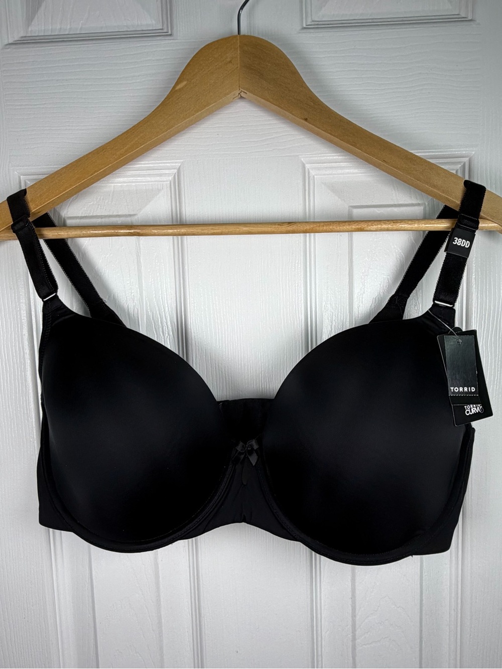 Torrid Curve Black Bra 38DD Lightly Lined Underwire Back Smoothing Full Coverage